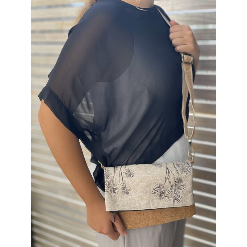 Jo Luping Ti Kouka Black On Natural Cork Fabric Bag image number 2